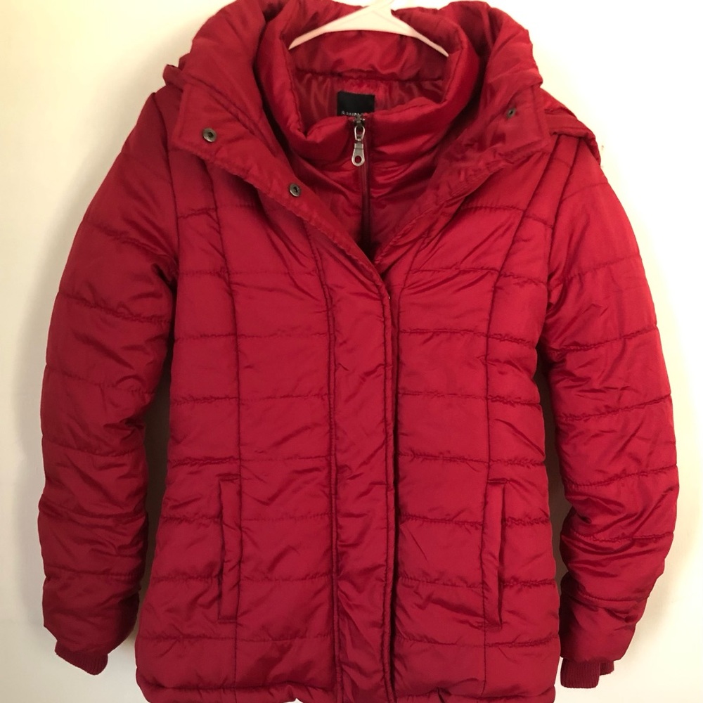 RAMPAGE Womens Puffer Jacket Size Small Zipped Front Polyester Red